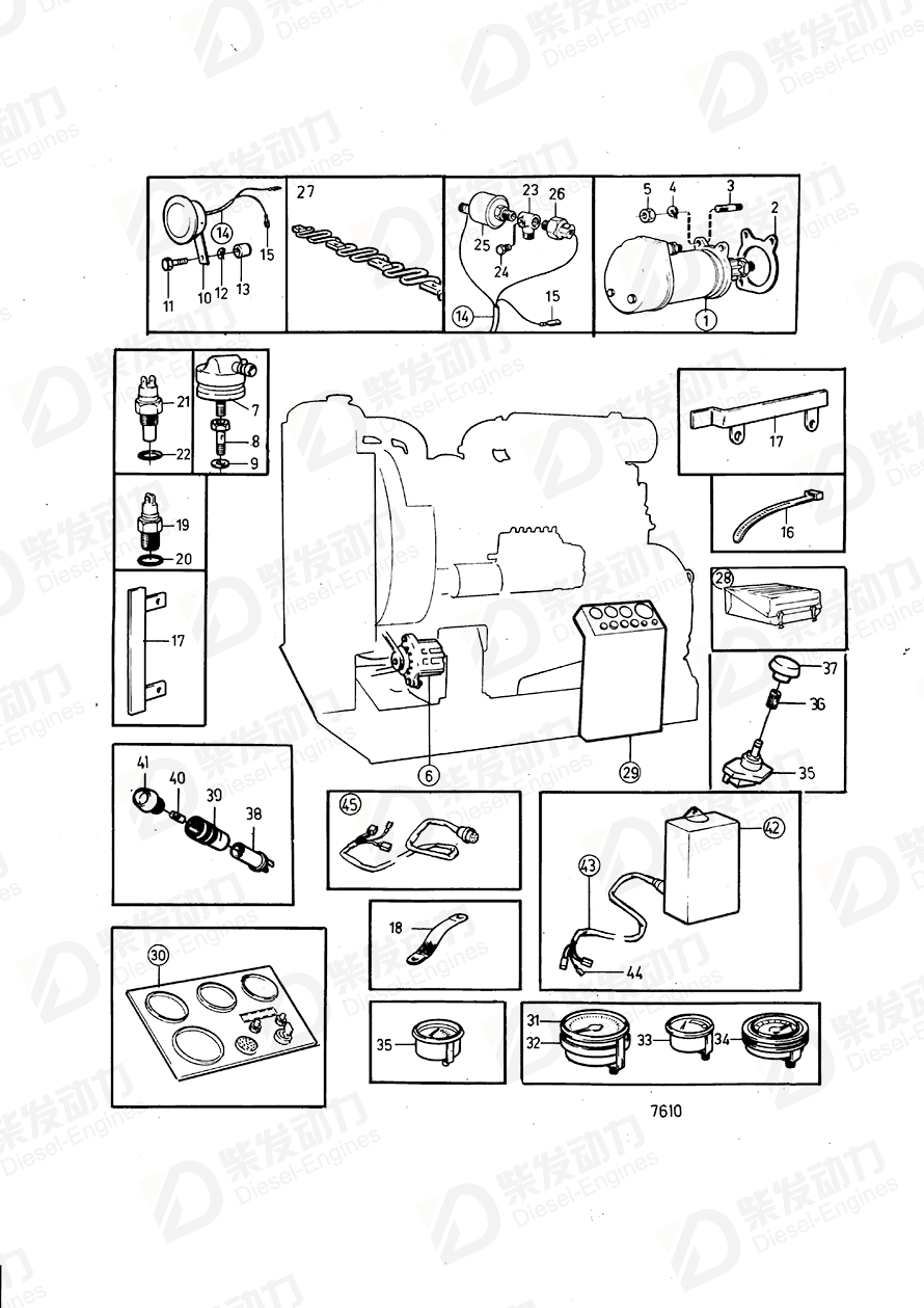 volvo penta Instrument panel 848072 Drawing volvo penta Instrument panel 848072 Drawing